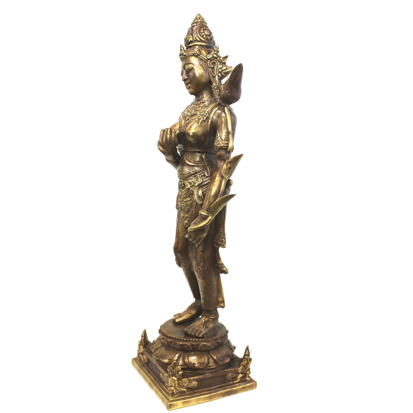 Dewi Tara Buddhist Goddess of Compassion Bodhisattva in Mahayana Buddhism Statue Lost wax cast Bronze Sculpture Handmade Bali Indonesia