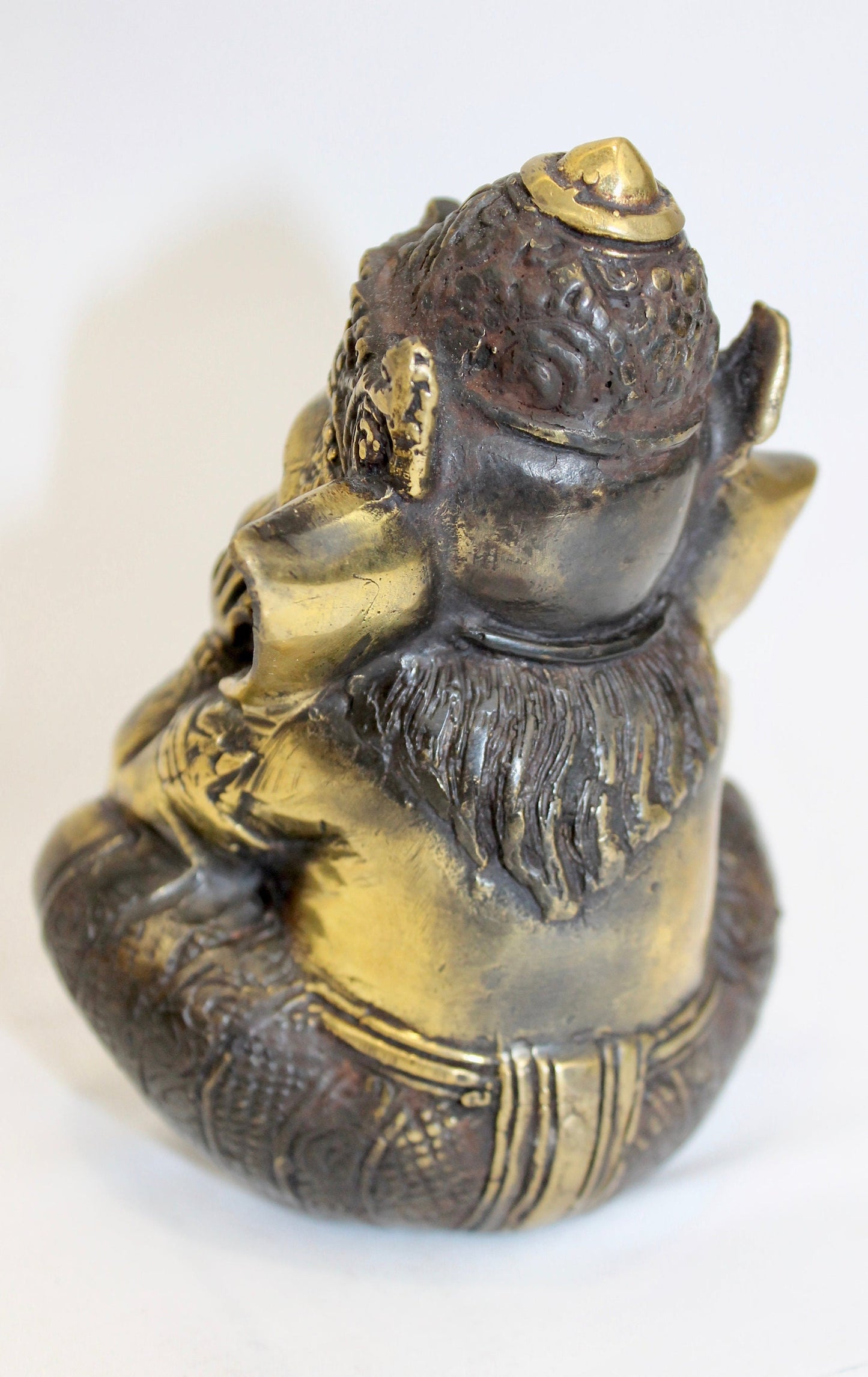 Bronze Ganesha Thinking Bali Art Hand cast 4.5&quot;