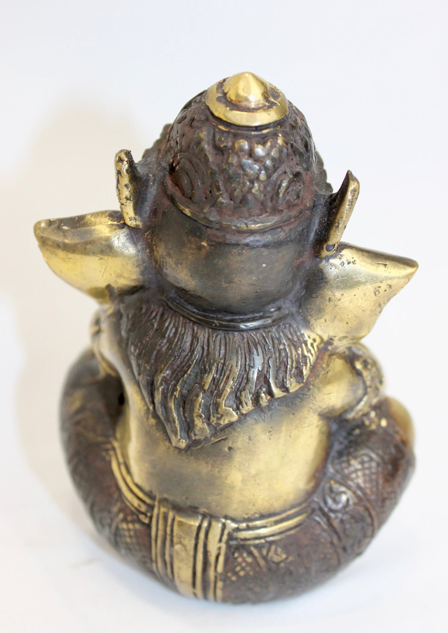 Bronze Ganesha Thinking Bali Art Hand cast 4.5&quot;