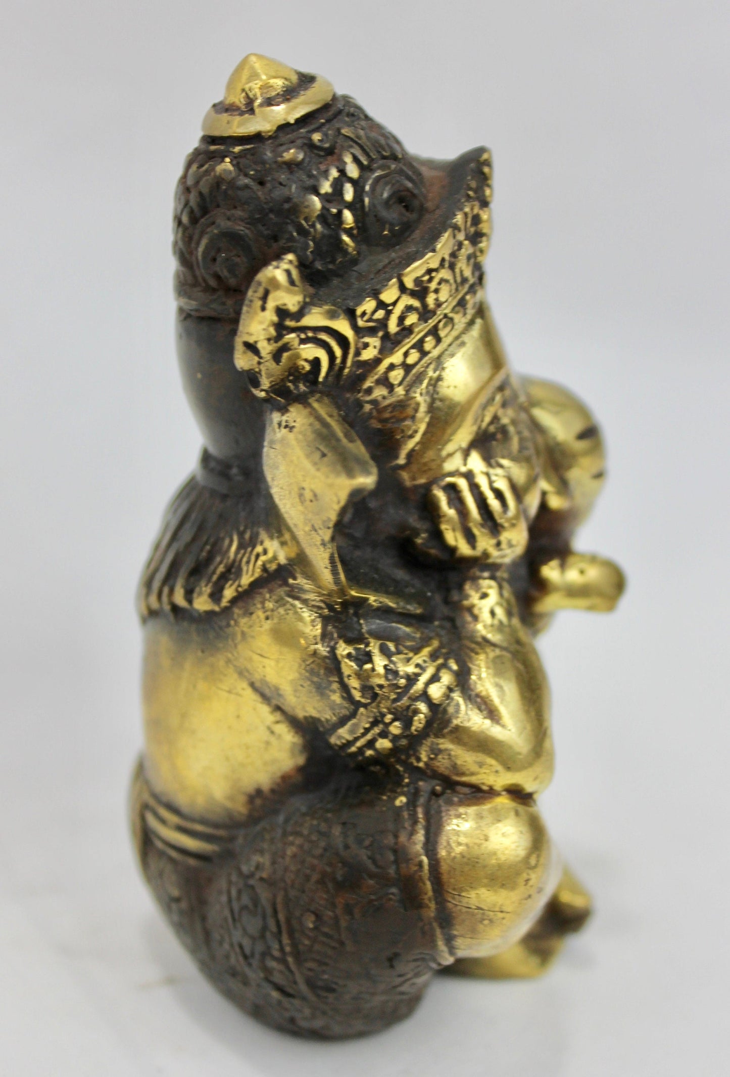 Bronze Ganesha Thinking Bali Art Hand cast 4.5&quot;