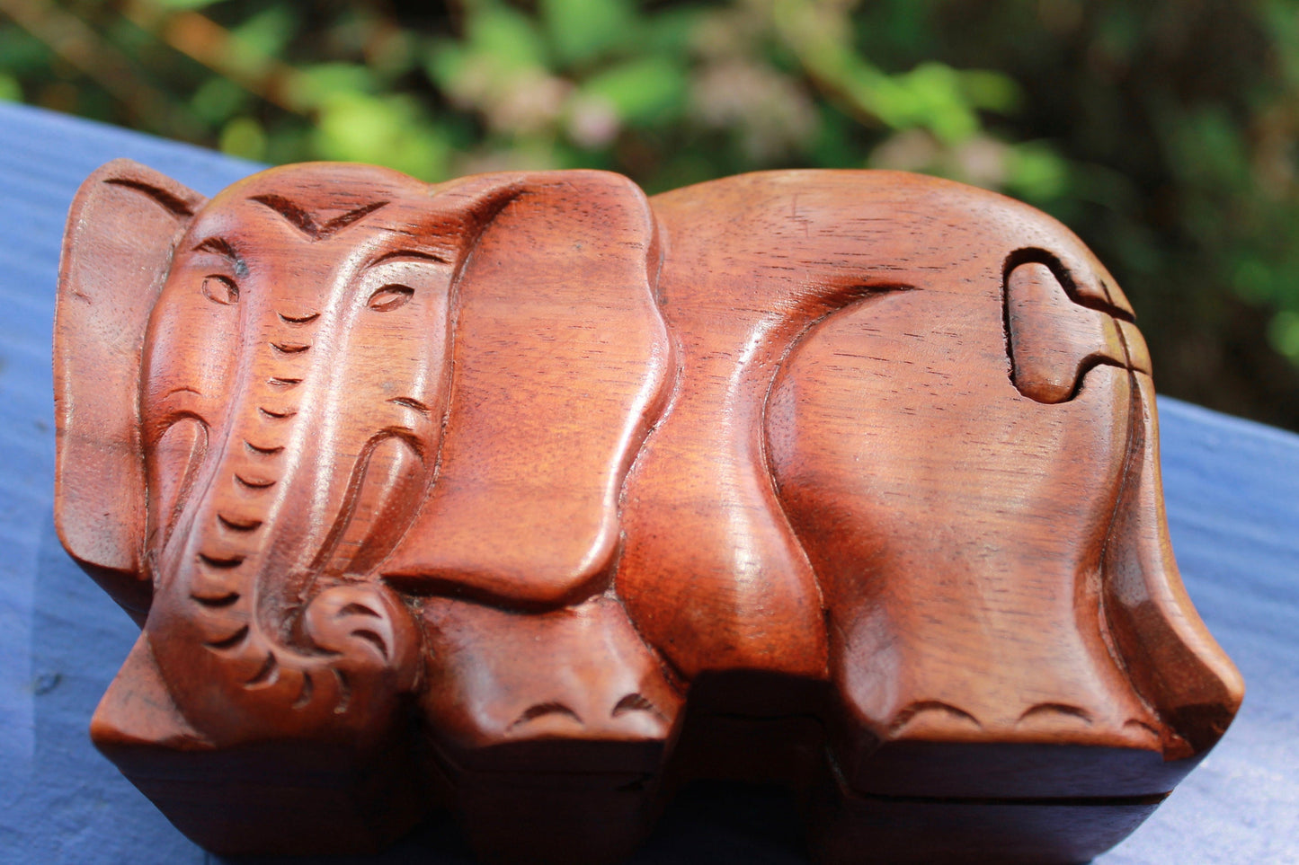 Elephant Secret puzzle Box Stash Trinket Jewelry Box Hand carved suar wood Balinese Art - Acadia World Traders