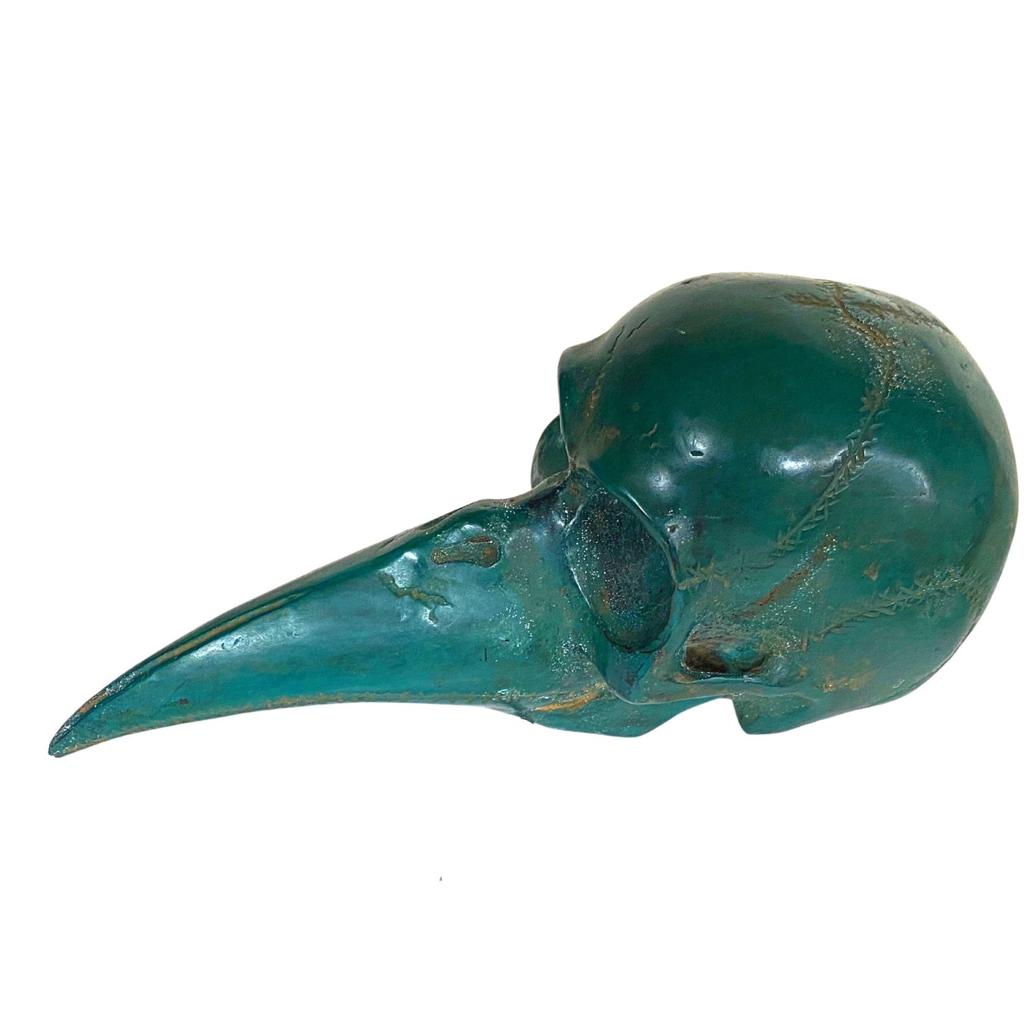 Gothic Crow Bird skull Sculpture Black Plague Mask Handmade Bronze Statue Oddities