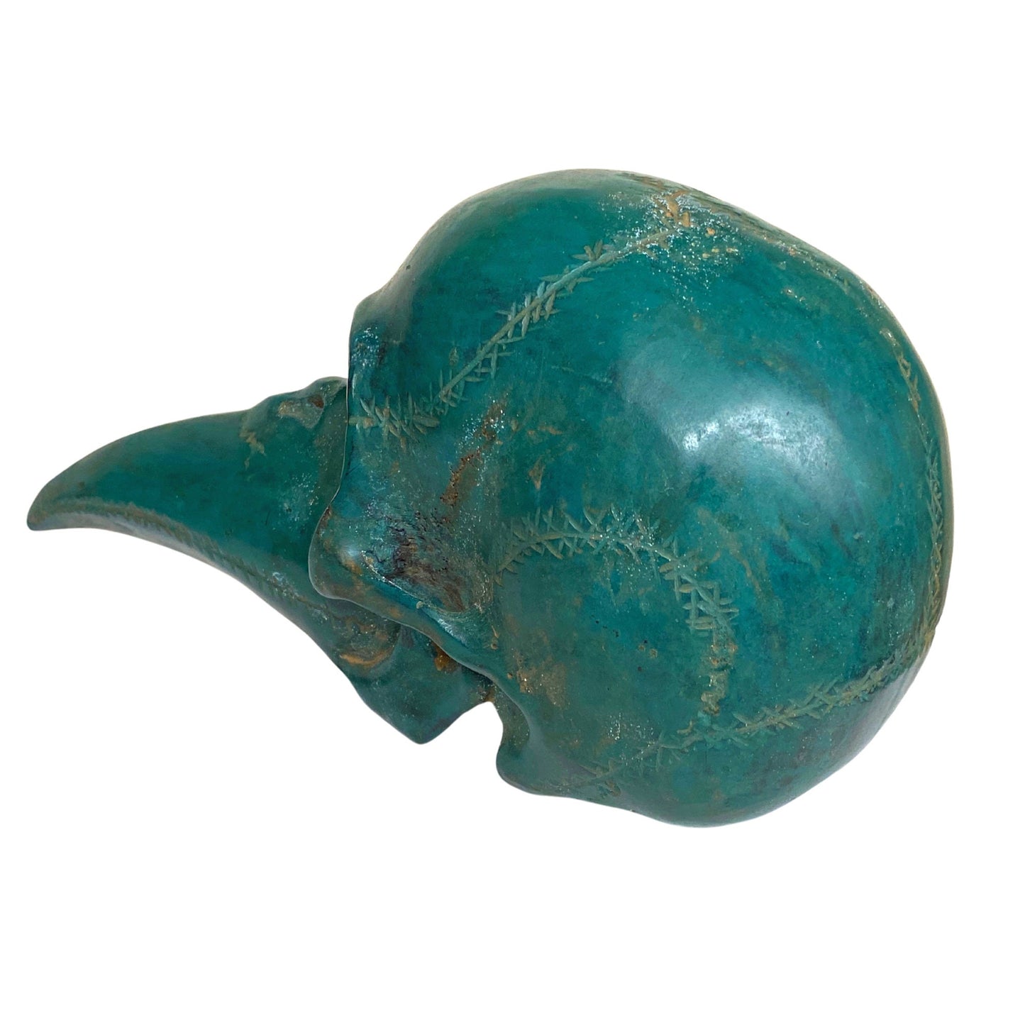 Gothic Crow Bird skull Sculpture Black Plague Mask Handmade Bronze Statue Oddities