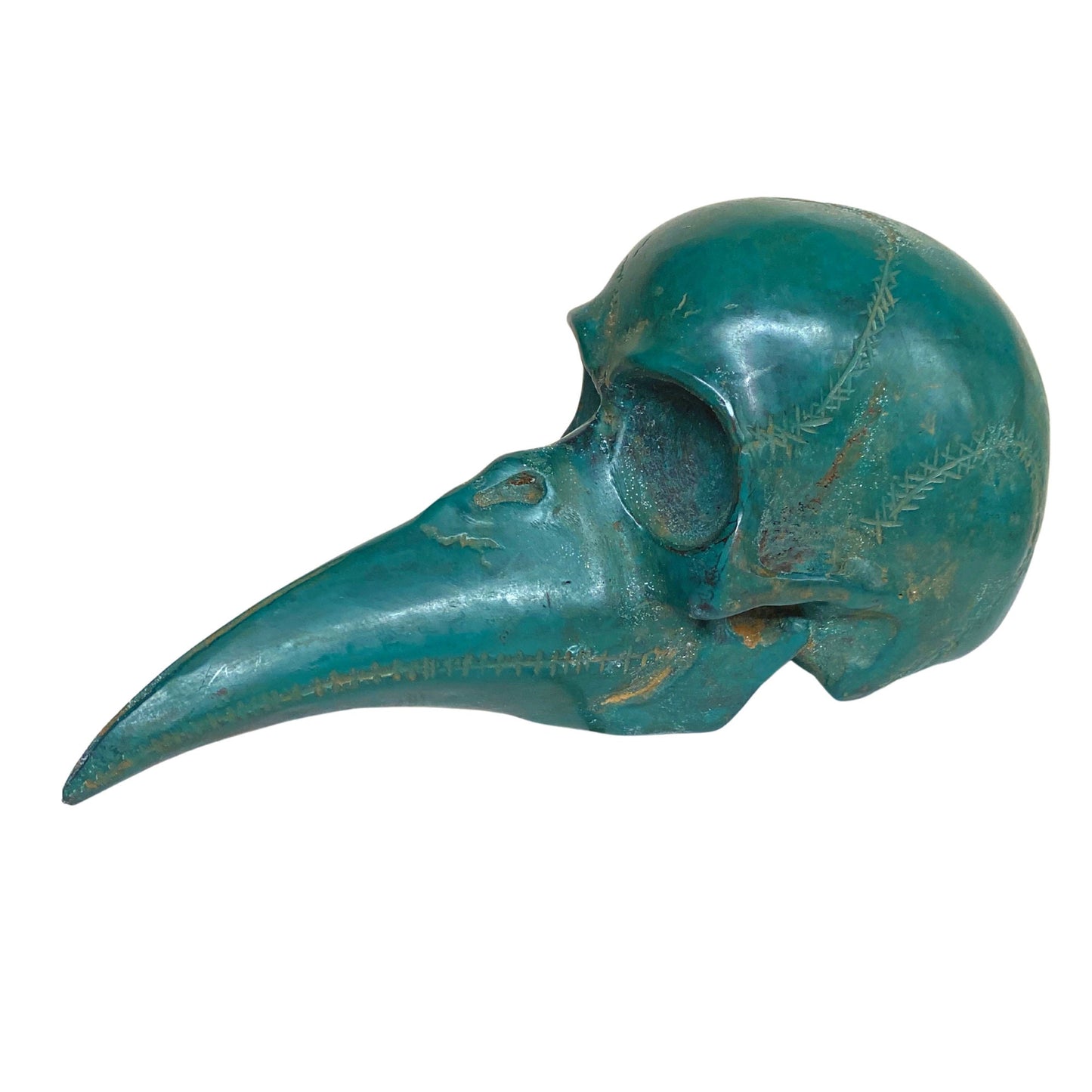 Gothic Crow Bird skull Sculpture Black Plague Mask Handmade Bronze Statue Oddities