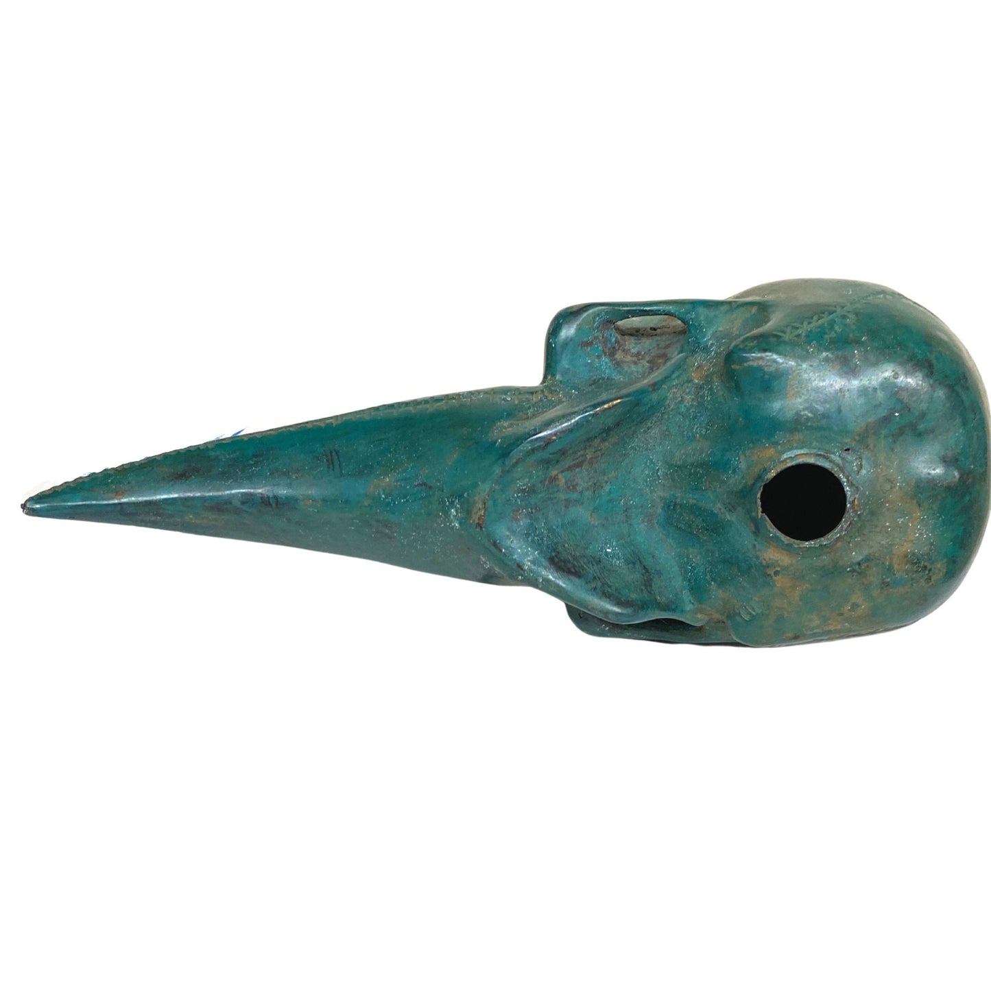 Gothic Crow Bird skull Sculpture Black Plague Mask Handmade Bronze Statue Oddities