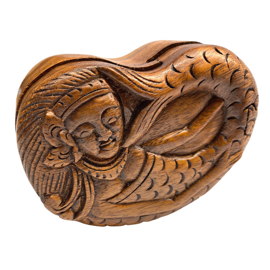 Mermaid Sea Maid Secret Puzzle Box Stash Box Trinket Box Jewelry Gift Box Hand Carved Wood Nautical  Art - Acadia World Traders