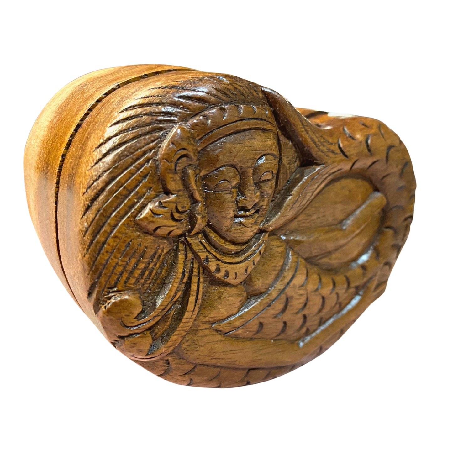 Mermaid Sea Maid Secret Puzzle Box Stash Box Trinket Box Jewelry Gift Box Hand Carved Wood Nautical  Art - Acadia World Traders