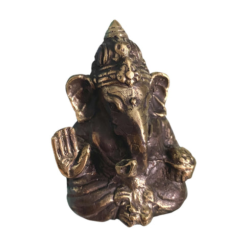 Mudra Blessing Ganapati Ganesha Miniature Statue Bronze Elephant God Bali Art