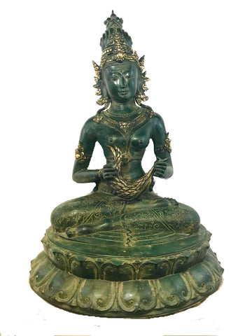 Seated Dewi Sri GODDESS sculpture Bronze Statue Rice Goddess of fertility Lost wax cast Art Balinese Indonesian folk Art