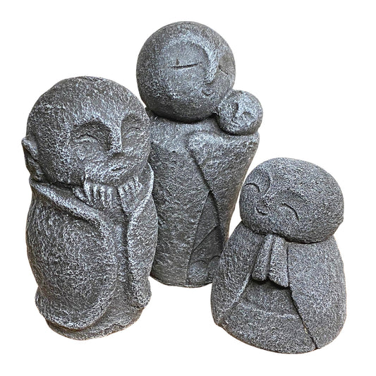 Japanese Jizo Garden Statue Protector of Children Mothers Travelers Handmade - Acadia World Traders