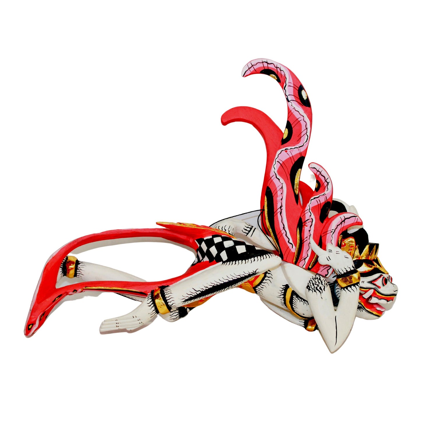 Winged Hanuman Mobile Flying Monkey Spiritchaser Balinese Carved wood Art