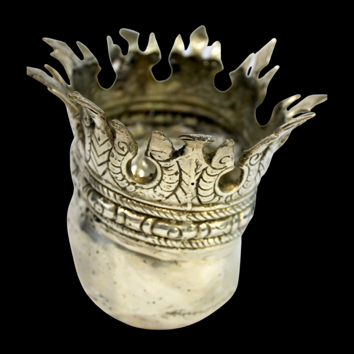 Gothic Skull King Crown Human skull replica Statue silvered Genuine Bronze sculpture