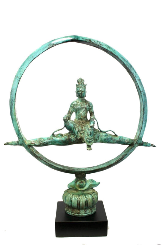 Buddha Seated on Nimbus Cloud Statue Bronze handmade verdigris Lost Wax Cast Sculpture Bali Art