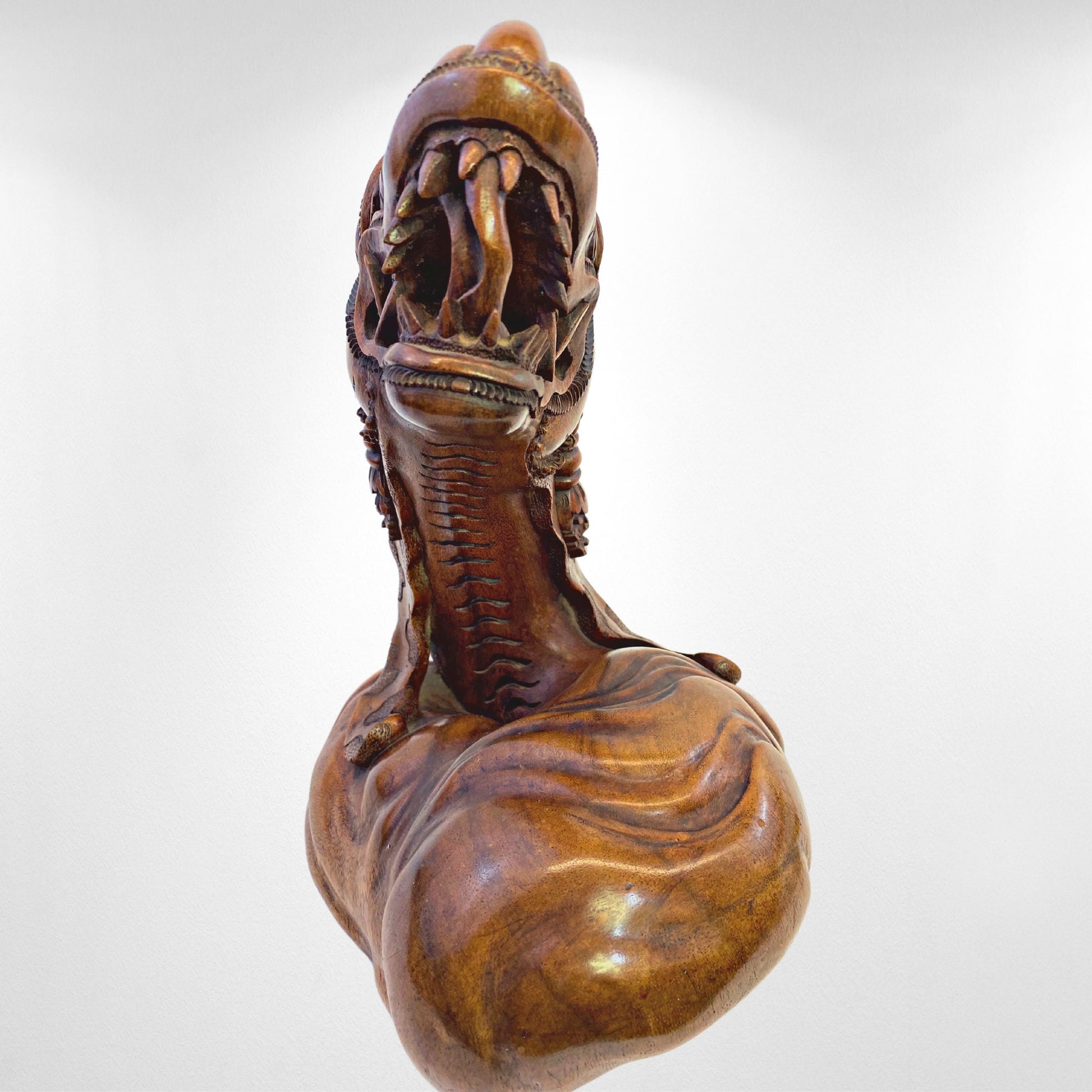 Vintage Dragon Cosmic Naga Basuki Antaboga Statue Hand Carved Suar Wood Carving Sculpture Balinese handcrafted Folk Art OOAK - Acadia World Traders