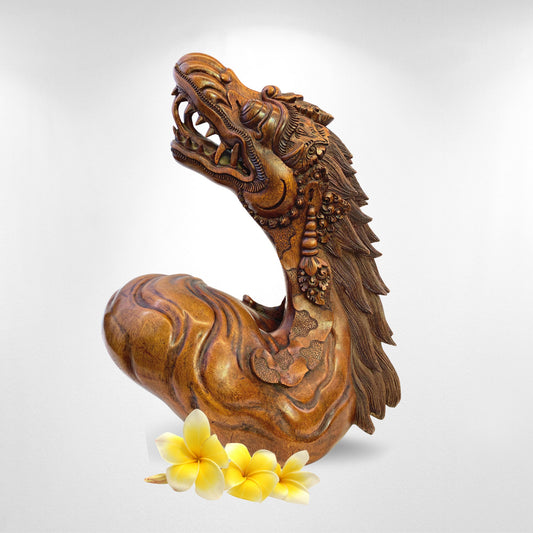Vintage Dragon Cosmic Naga Basuki Antaboga Statue Hand Carved Suar Wood Carving Sculpture Balinese handcrafted Folk Art OOAK - Acadia World Traders