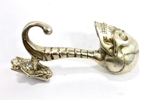 Gothic Skull Skeleton Bones Wall Coat Hook Handmade Bronze Cast Balinese Art