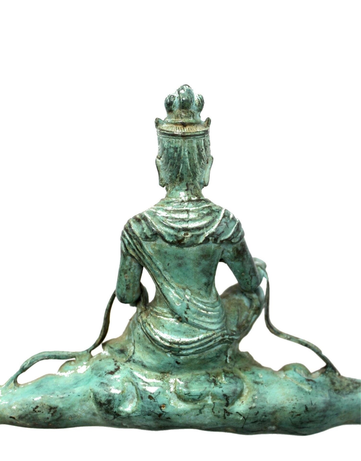 Buddha Seated on Nimbus Cloud Statue Bronze handmade verdigris Lost Wax Cast Sculpture Bali Art