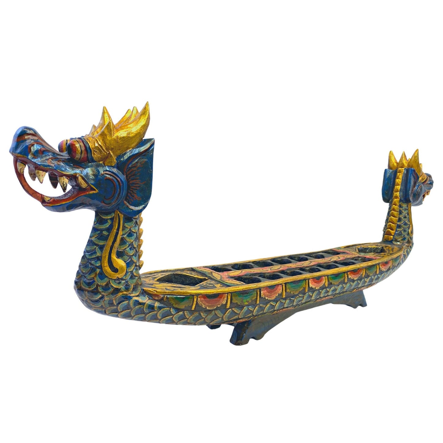 Dragon Naga Mancala Sculpture Wooden Board Game Tabletop Balinese Ethnic decor Hand Carved Wood Carving Indonesian Folk Art Statue