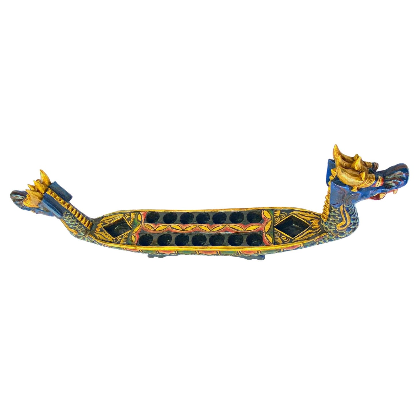 Dragon Naga Mancala Sculpture Wooden Board Game Tabletop Balinese Ethnic decor Hand Carved Wood Carving Indonesian Folk Art Statue
