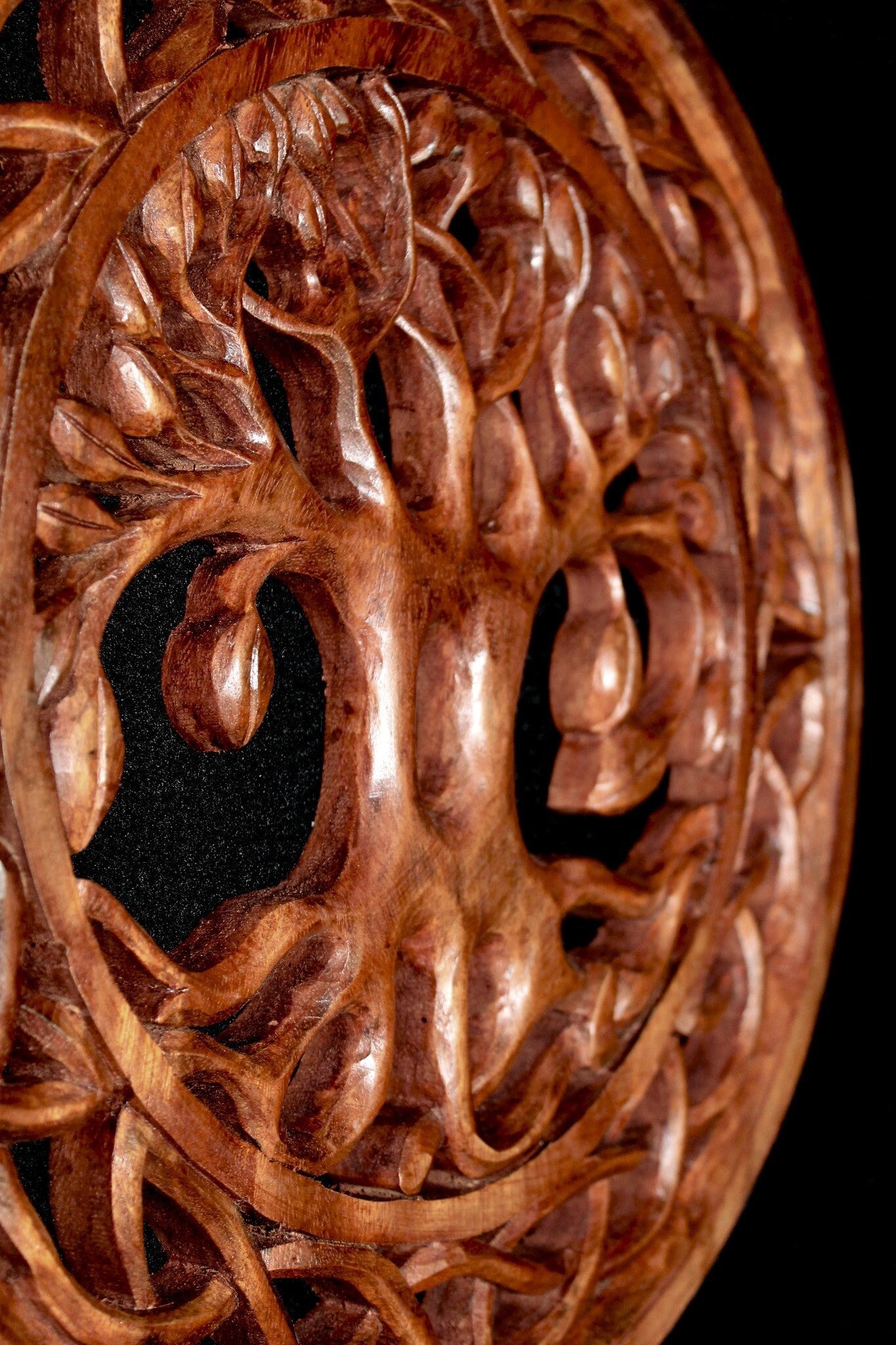 Celtic Knot Tree of Life Hand Carved Wood Wall Art Panel