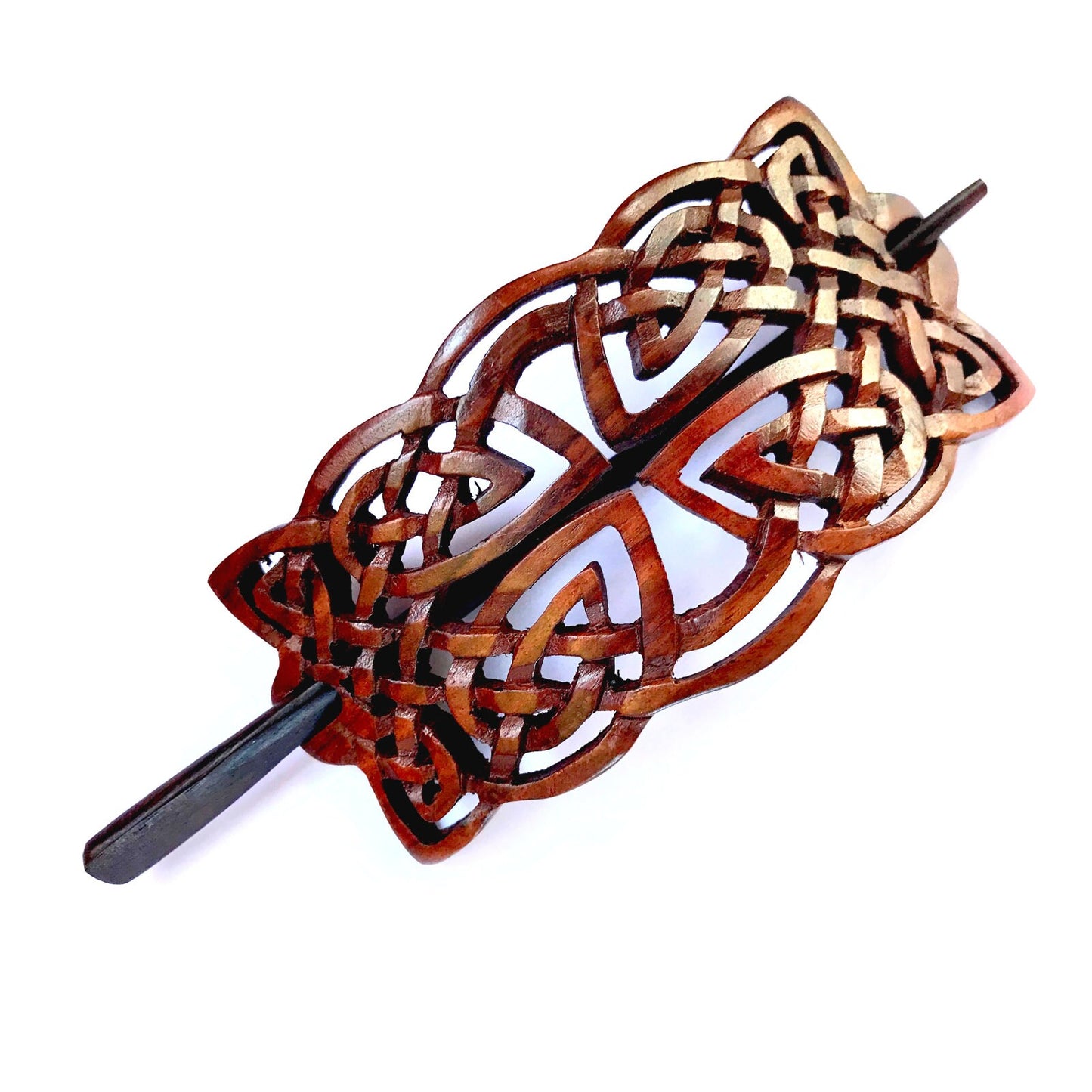 Wooden Hair Pick Stick Barrette Retro Hair-clip Bali Hand Carved Wood Jewelry