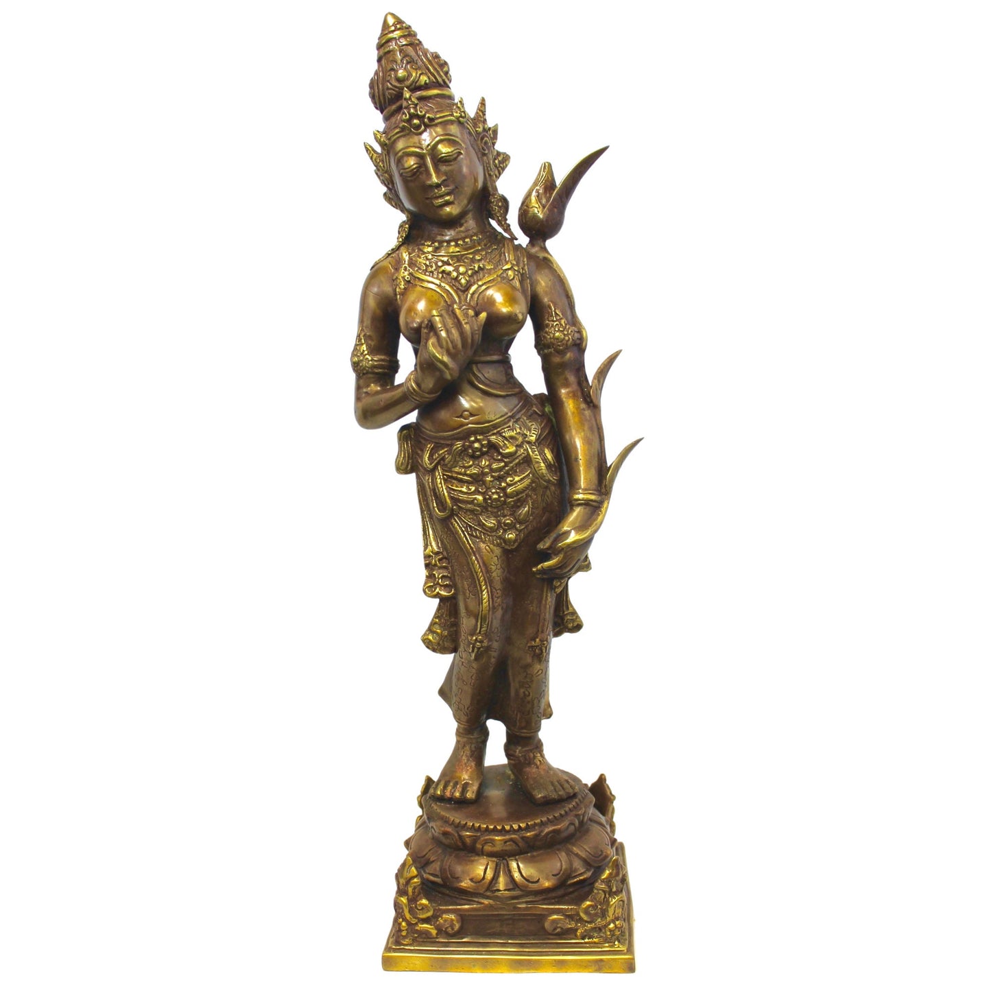 Dewi Tara Buddhist Goddess of Compassion Bodhisattva in Mahayana Buddhism Statue Lost wax cast Bronze Sculpture Handmade Bali Indonesia