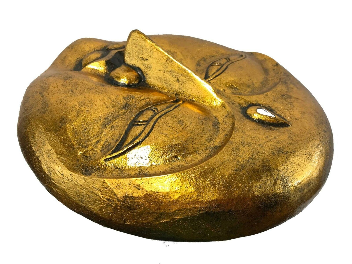 Golden Moon Wall Art Chandra Man in the Moon Bali Folk Art sculpture Hand Carved Wood Carving Wall Plaque Handmade Balinese  art