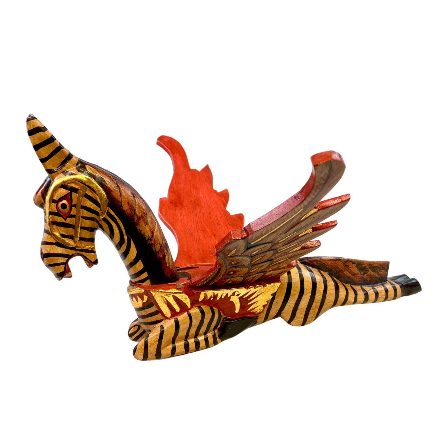 Winged Pegasus Zebra Horse hanging Mobile Demon Chaser Carved wood Bali Art