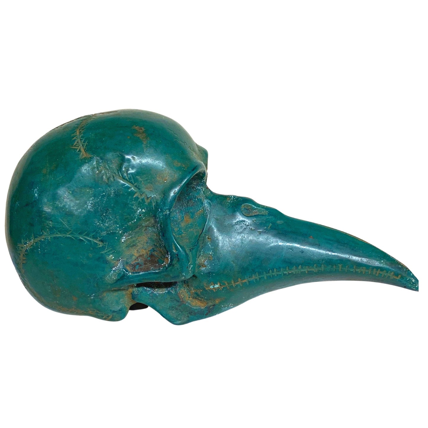 Gothic Crow Bird skull Sculpture Black Plague Mask Handmade Bronze Statue Oddities