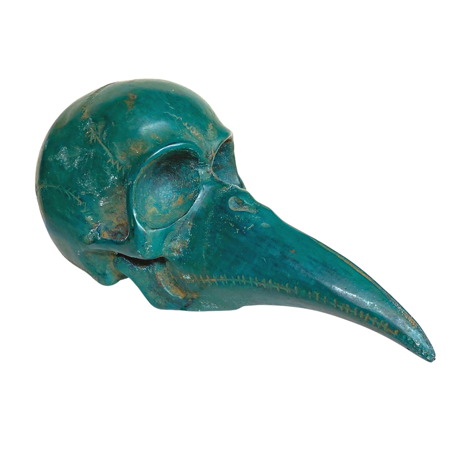 Gothic Crow Bird skull Sculpture Black Plague Mask Handmade Bronze Statue Oddities