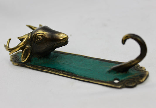 Deer Stag wall hook coat hook solid Bronze Metal Bali Art home decor