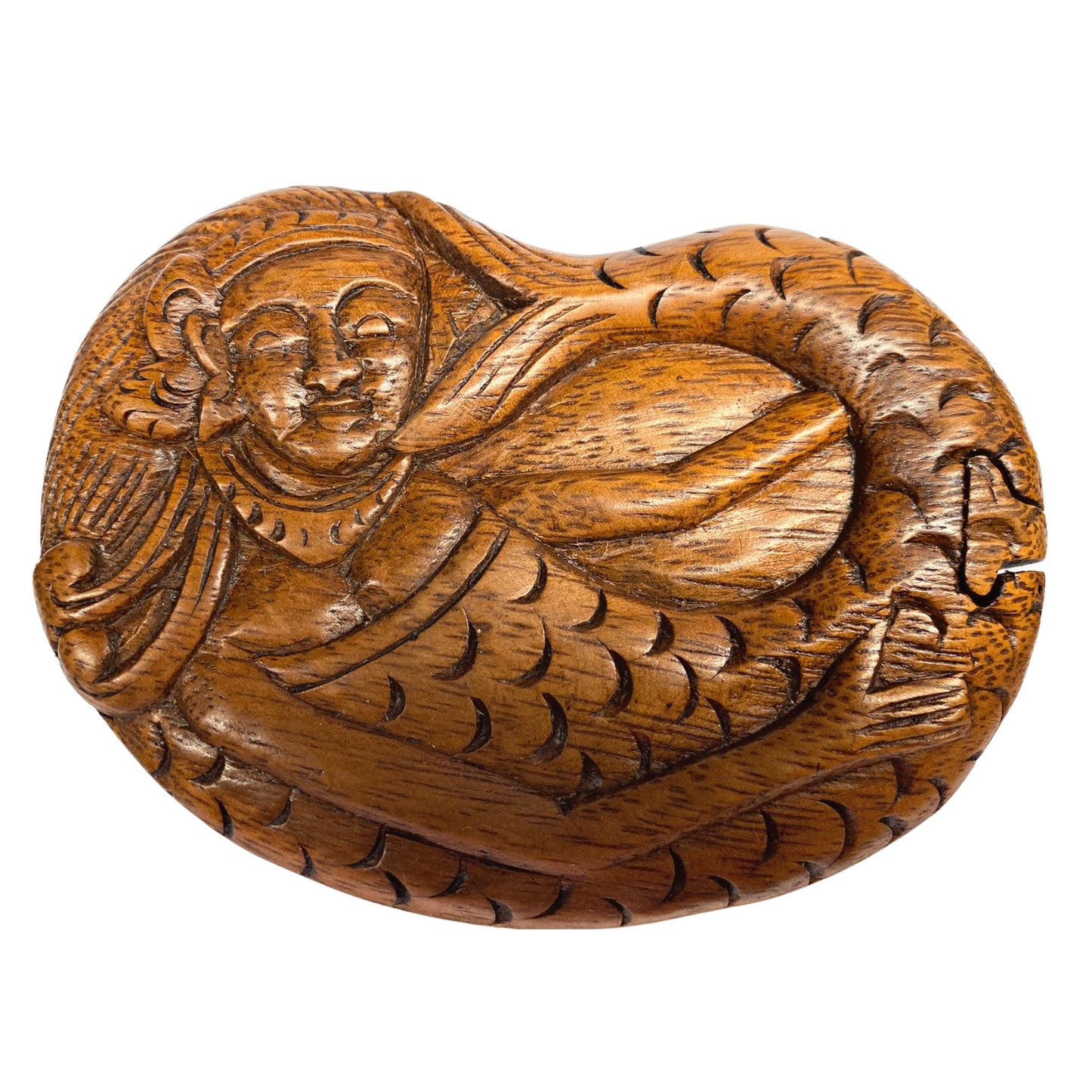 Mermaid Sea Maid Secret Puzzle Box Stash Box Trinket Box Jewelry Gift Box Hand Carved Wood Nautical  Art - Acadia World Traders