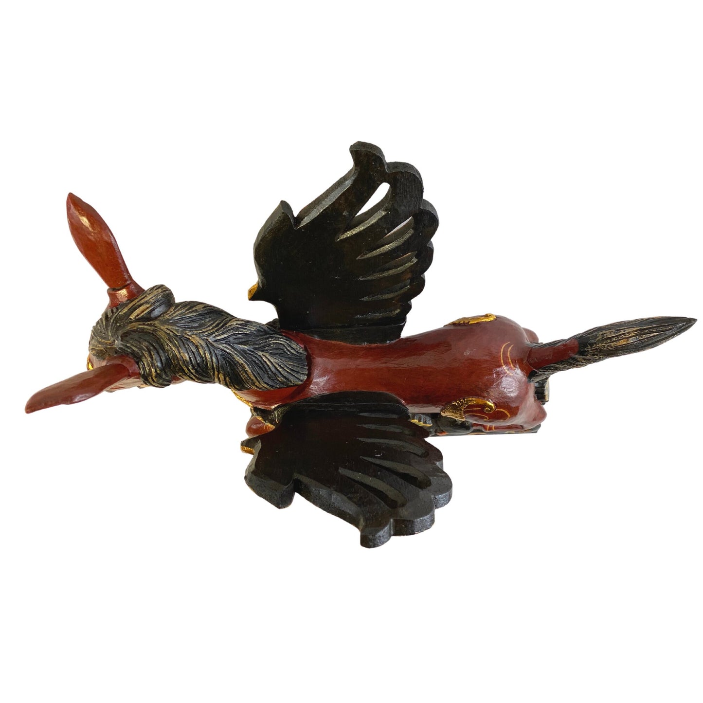 Balinese Winged Horse Statue Temple Guardian Spiritchaser Sculpture hand carved wood carving Bali Folk art Polychrome