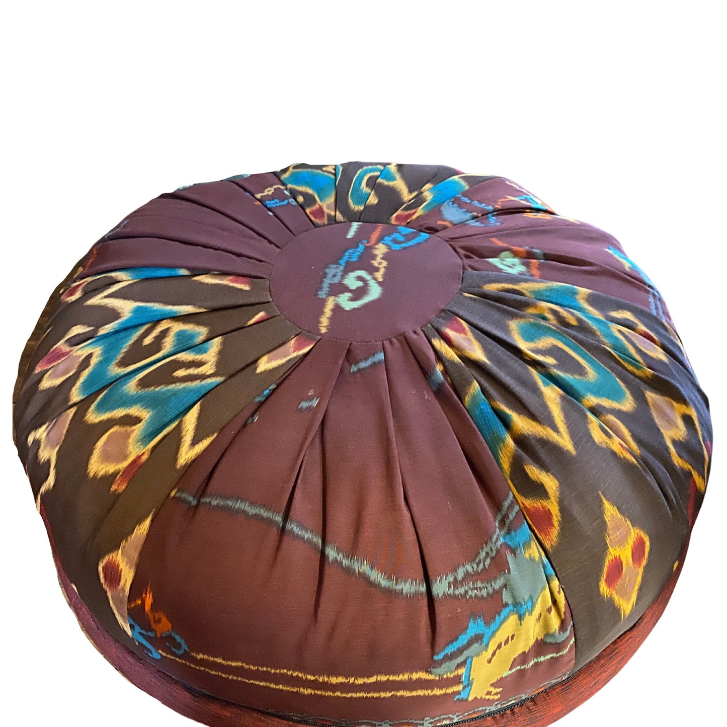 Yoga Meditation Pillow Pouf Zafu Ottoman Floor cushion kapok fill Vintage Ikat