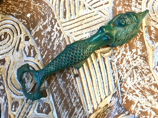 Bronze Mermaid Bottle Opener: Lost Wax Cast, Nautical Beach Bar Decor