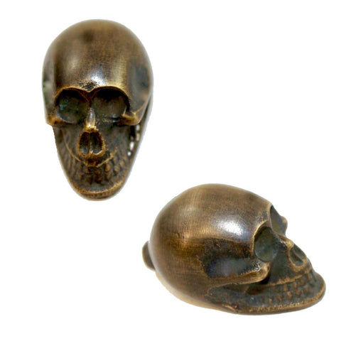 Solid Brass Gothic Skull Skeleton Knob Drawer Pull Handle Hook Handcrafted Bali