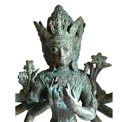 Trimurti Bronze Statue Hindu Trinity Brahma Vishnu Shiva Supreme Divinity Sculpture Lost wax cast Verdigris Patina Balinese Art