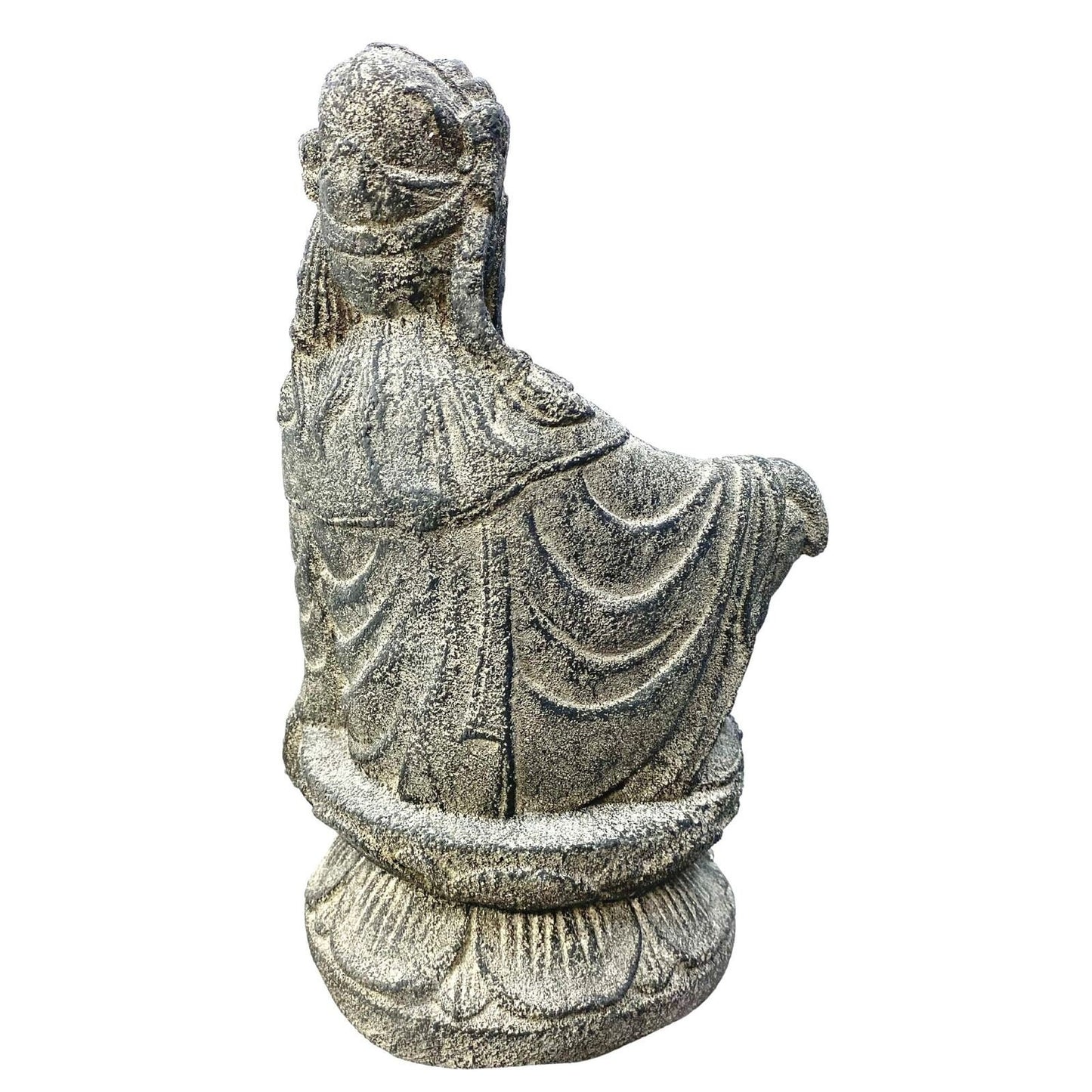 Guanyin Quan yin Kwan Yin Buddhist Goddess Garden Statue Sculpture Bodhisattva Compassion Buddha Goddess Bali art cast lave stone - Acadia World Traders