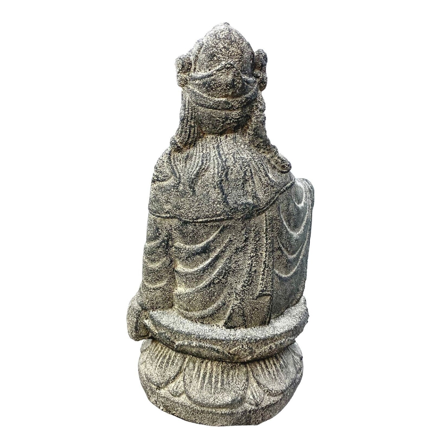 Guanyin Quan yin Kwan Yin Buddhist Goddess Garden Statue Sculpture Bodhisattva Compassion Buddha Goddess Bali art cast lave stone - Acadia World Traders