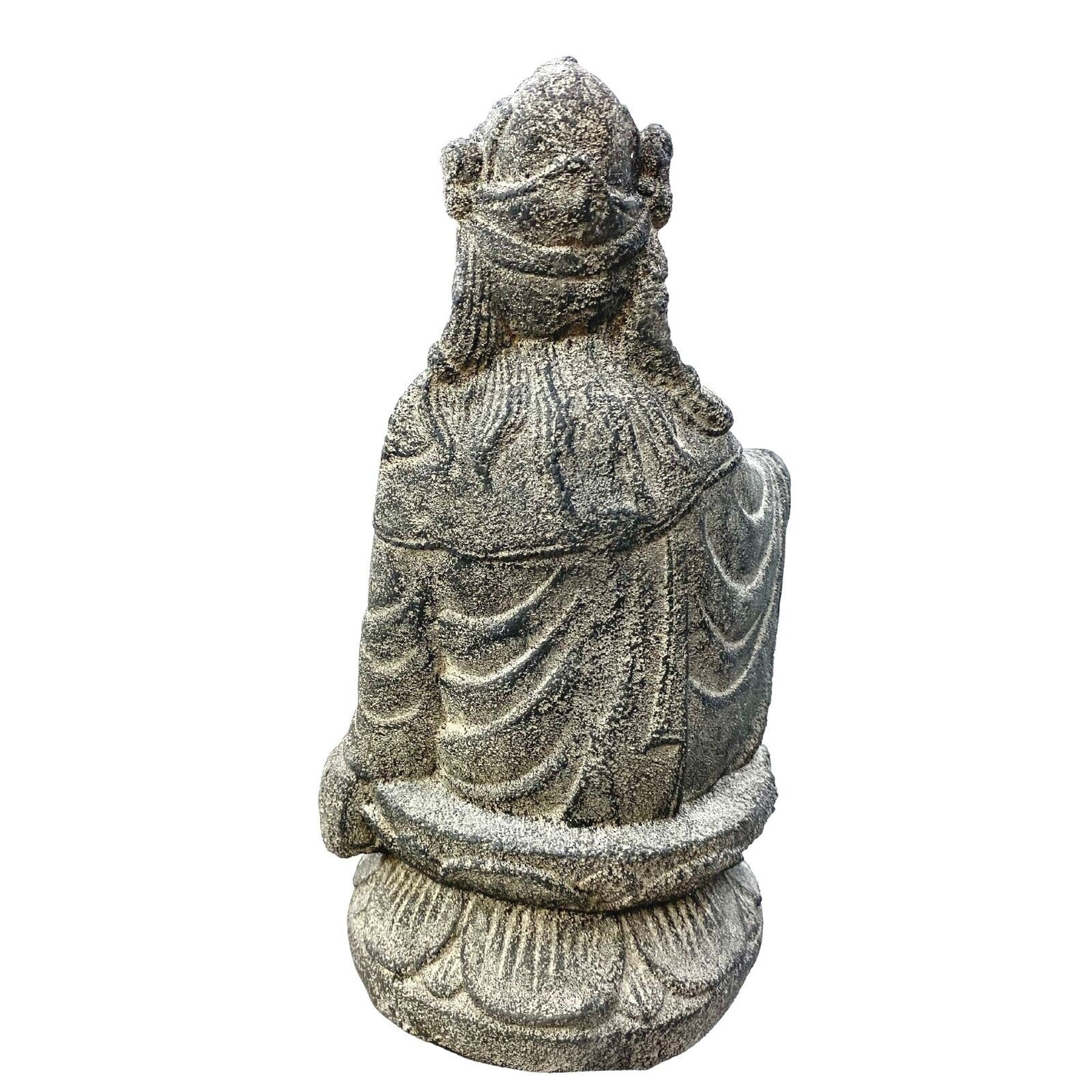 Guanyin Quan yin Kwan Yin Buddhist Goddess Garden Statue Sculpture Bodhisattva Compassion Buddha Goddess Bali art cast lave stone - Acadia World Traders