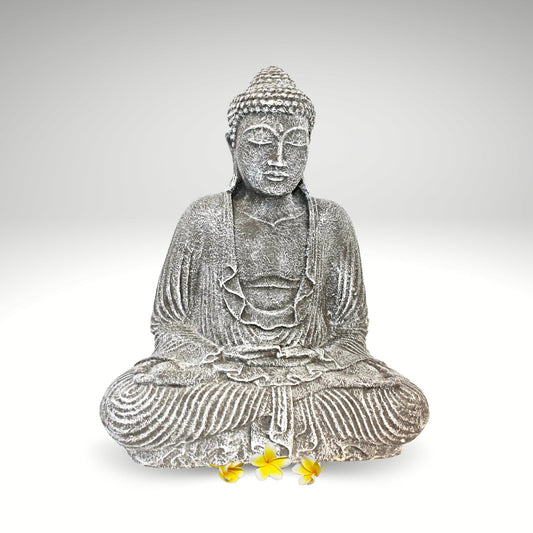Dhyana Buddha Garden Statue Handmade cast lava stone Bali Yard Art - Acadia World Traders