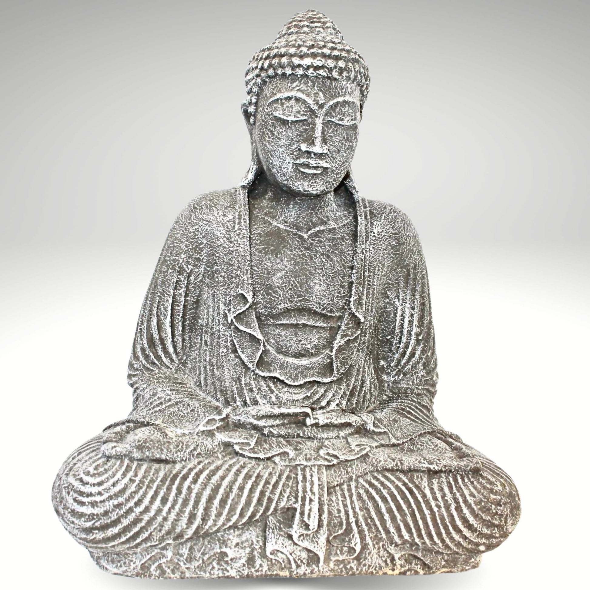 Dhyana Buddha Garden Statue Handmade cast lava stone Bali Yard Art - Acadia World Traders
