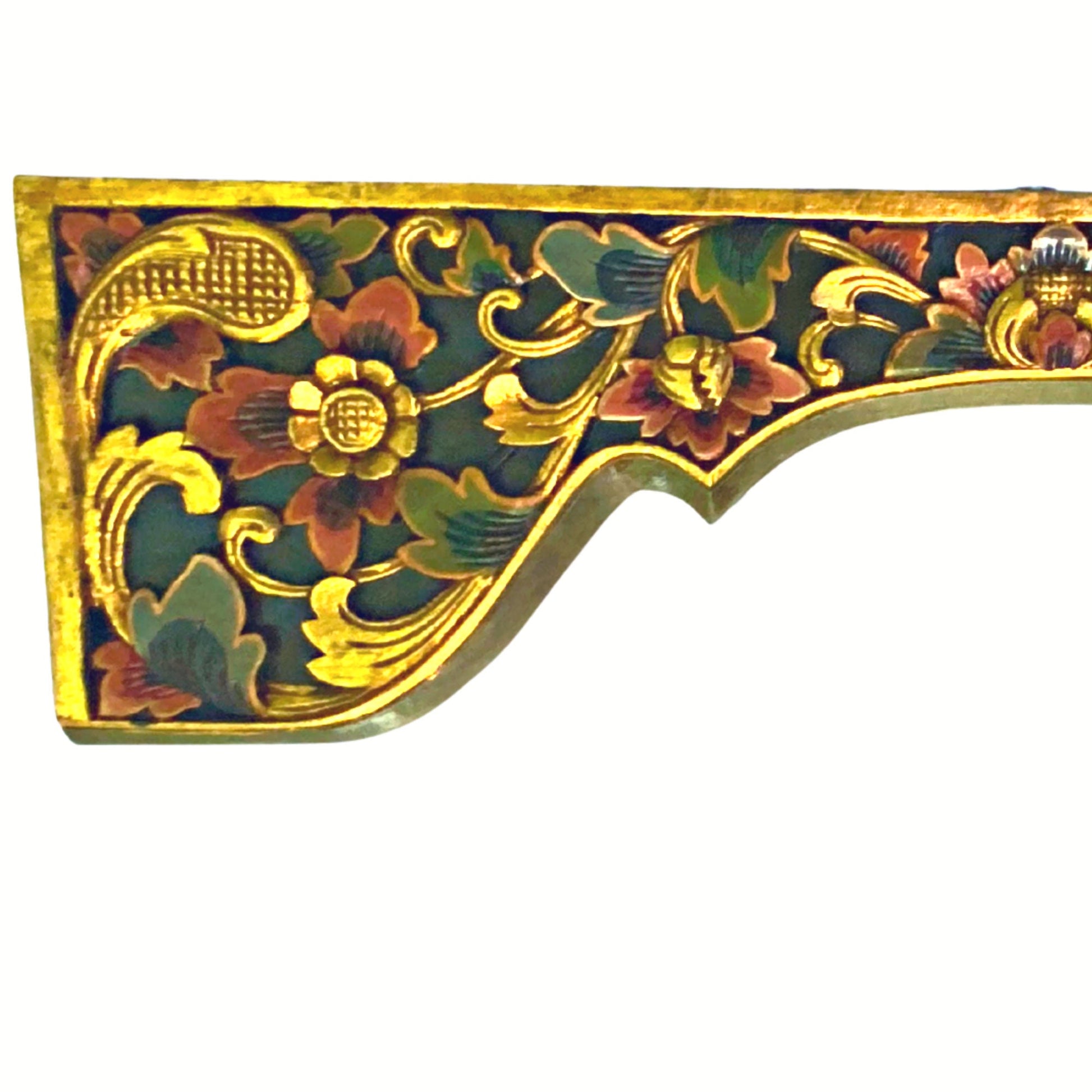 Balinese Lotus Door Window Lintel Arch Valance Panel architectural Relief Hand Carved Wood Traditional Carving Bali Folk wall Art 40 inch - Acadia World Traders