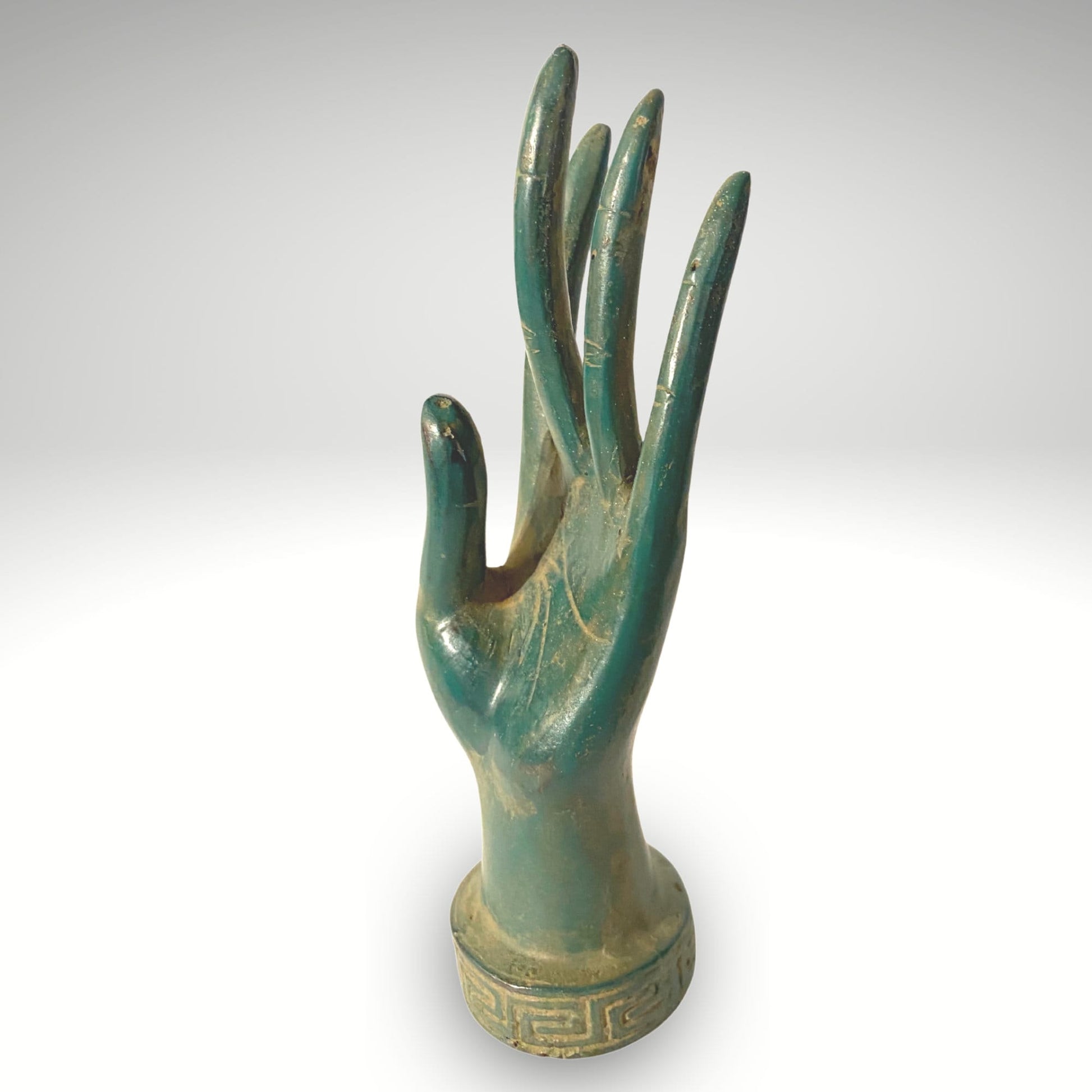 Buddha Abhaya Mudra Hand Sculpture Statue Verdigris Bronze Metal Positive Energy Balinese Art - Acadia World Traders