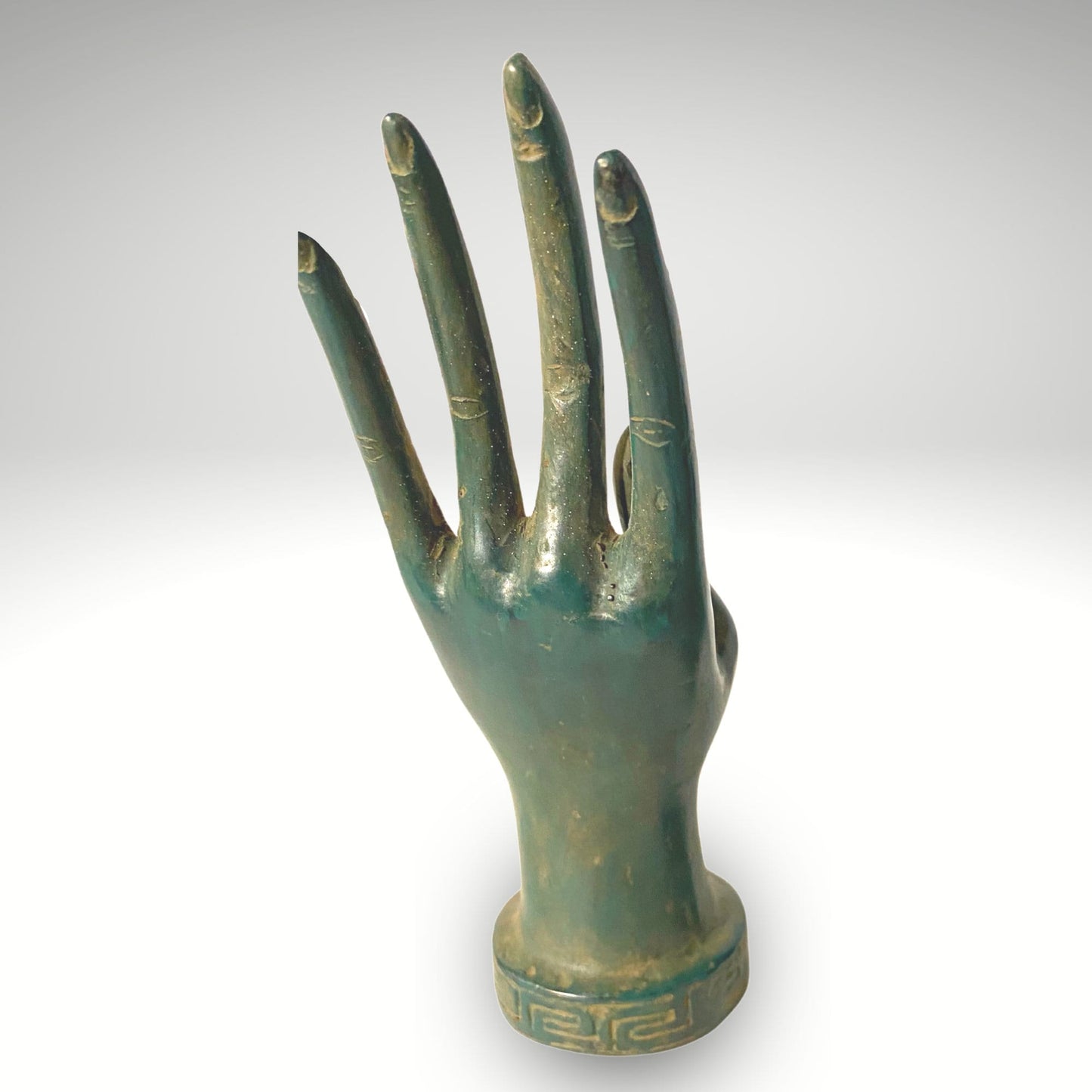 Buddha Abhaya Mudra Hand Sculpture Statue Verdigris Bronze Metal Positive Energy Balinese Art - Acadia World Traders