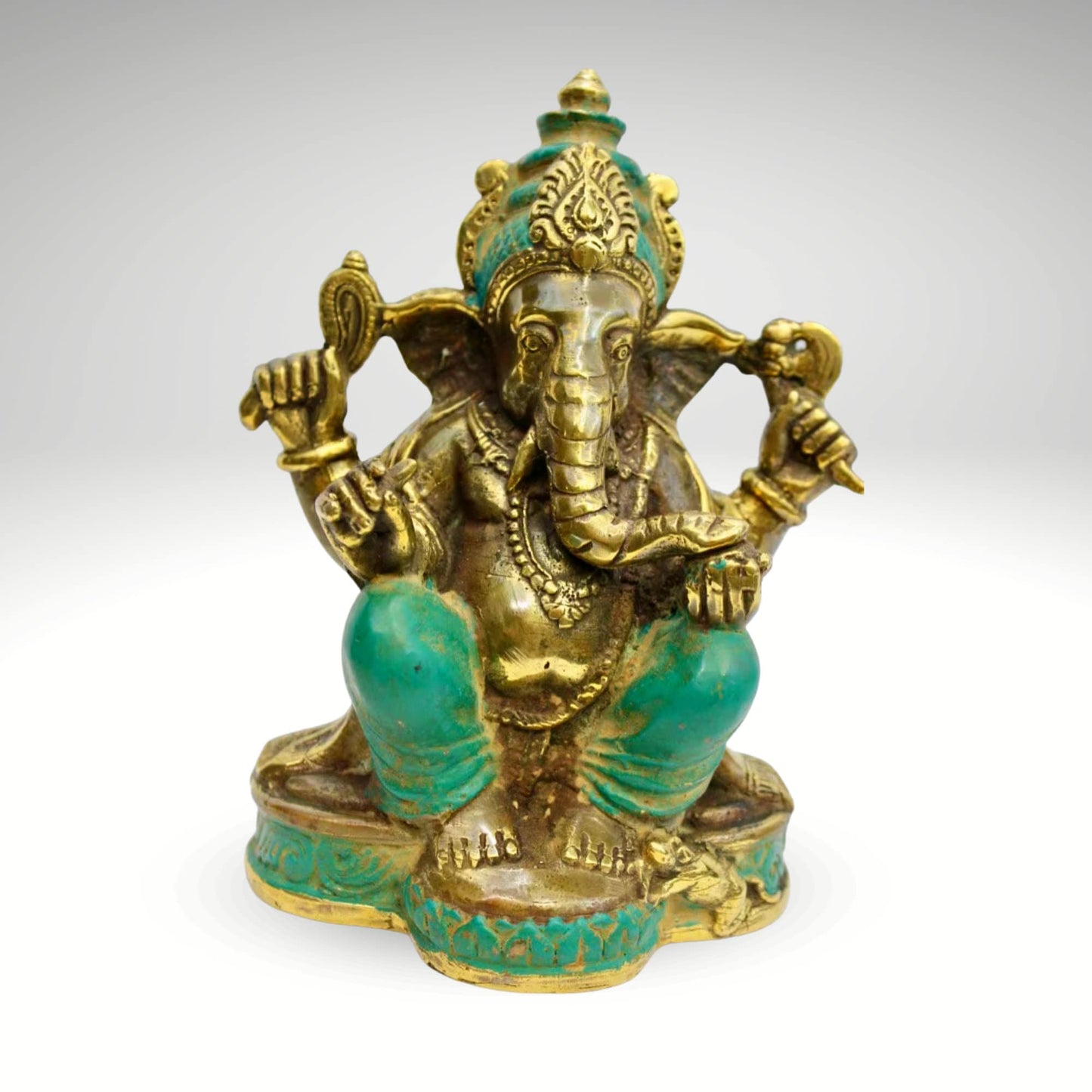 Bronze Ganesha Sculpture: Lost Wax Cast Metal, Balinese Hindu Art, Elephant God Statue