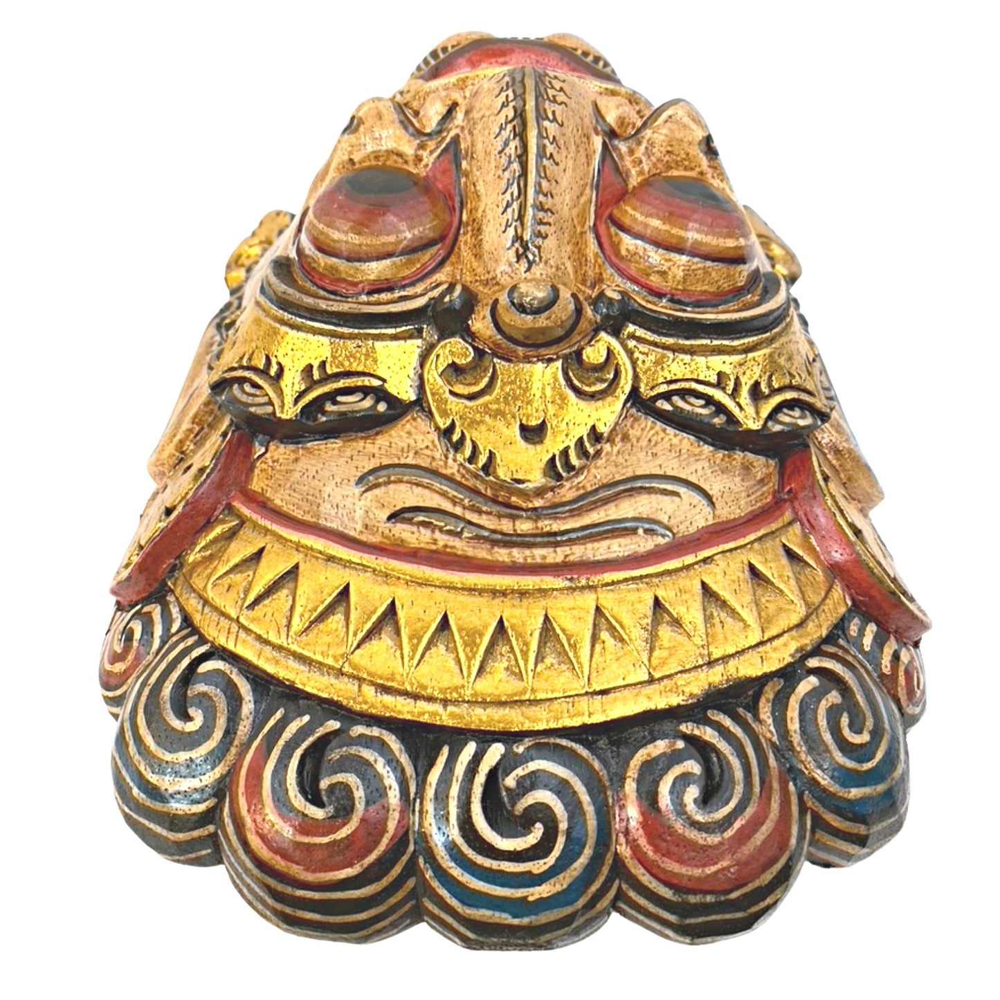 Balinese Mask Ravana Rakshasa Evil King Demon Hindu Bali Indonesian Folk Art Hand Painted Carved Wood Carving Eclectic Wall Decor - Acadia World Traders