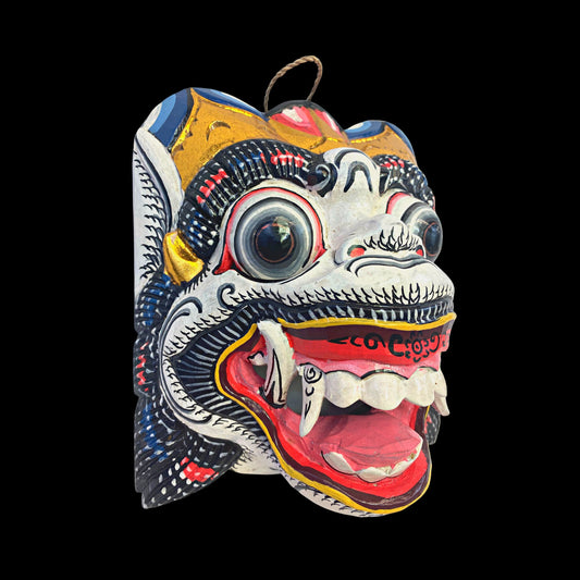 Balinese Mask White Hanuman the Monkey General Wooden Topeng Hand Carved  wood Carving Bali Folk Art Wall art Indonesia - Acadia World Traders