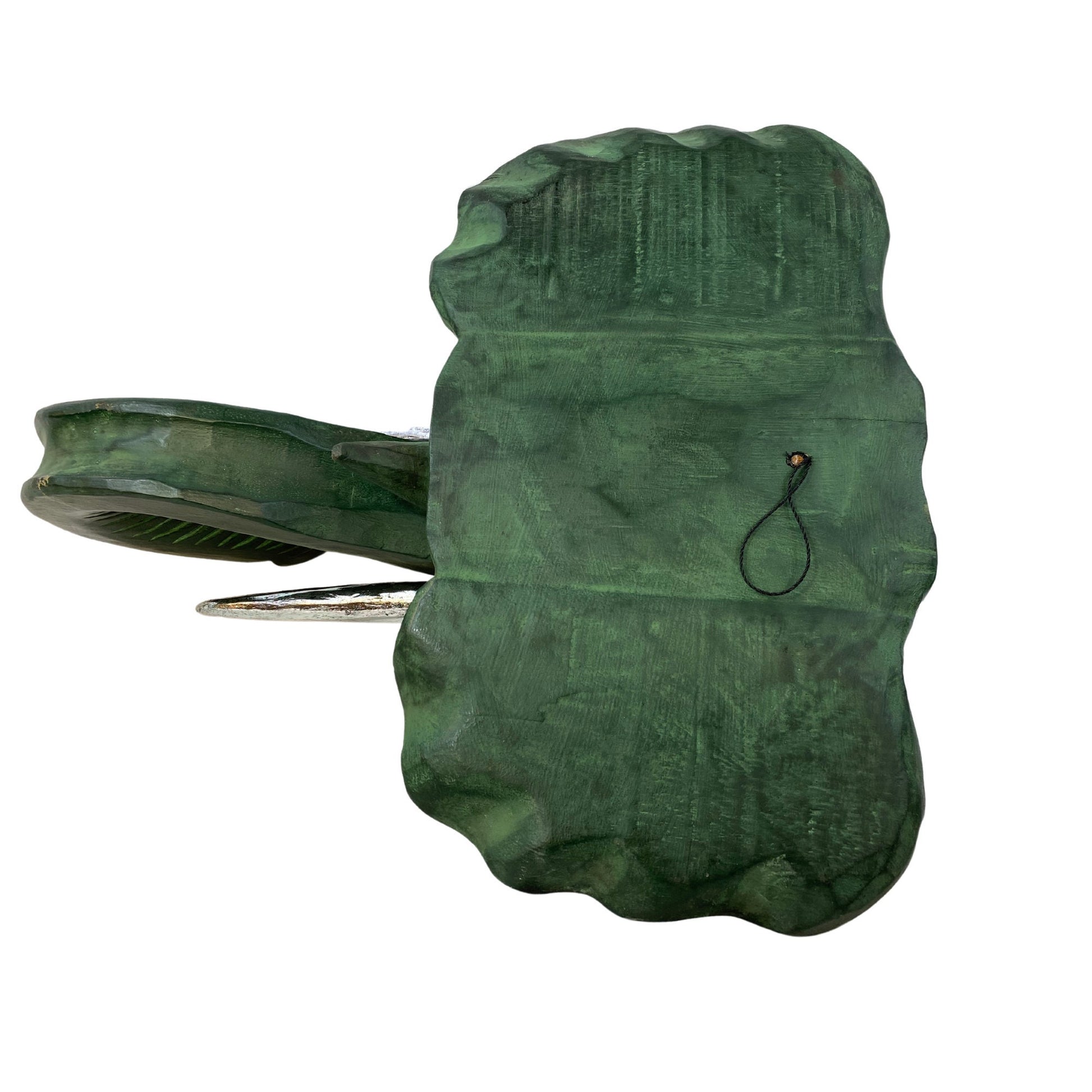 Balinese Ganesha Mask Elephant Teal Silver Hand Carved Wooden Wall Decor Wood Carving Bali Folk wall art - Acadia World Traders