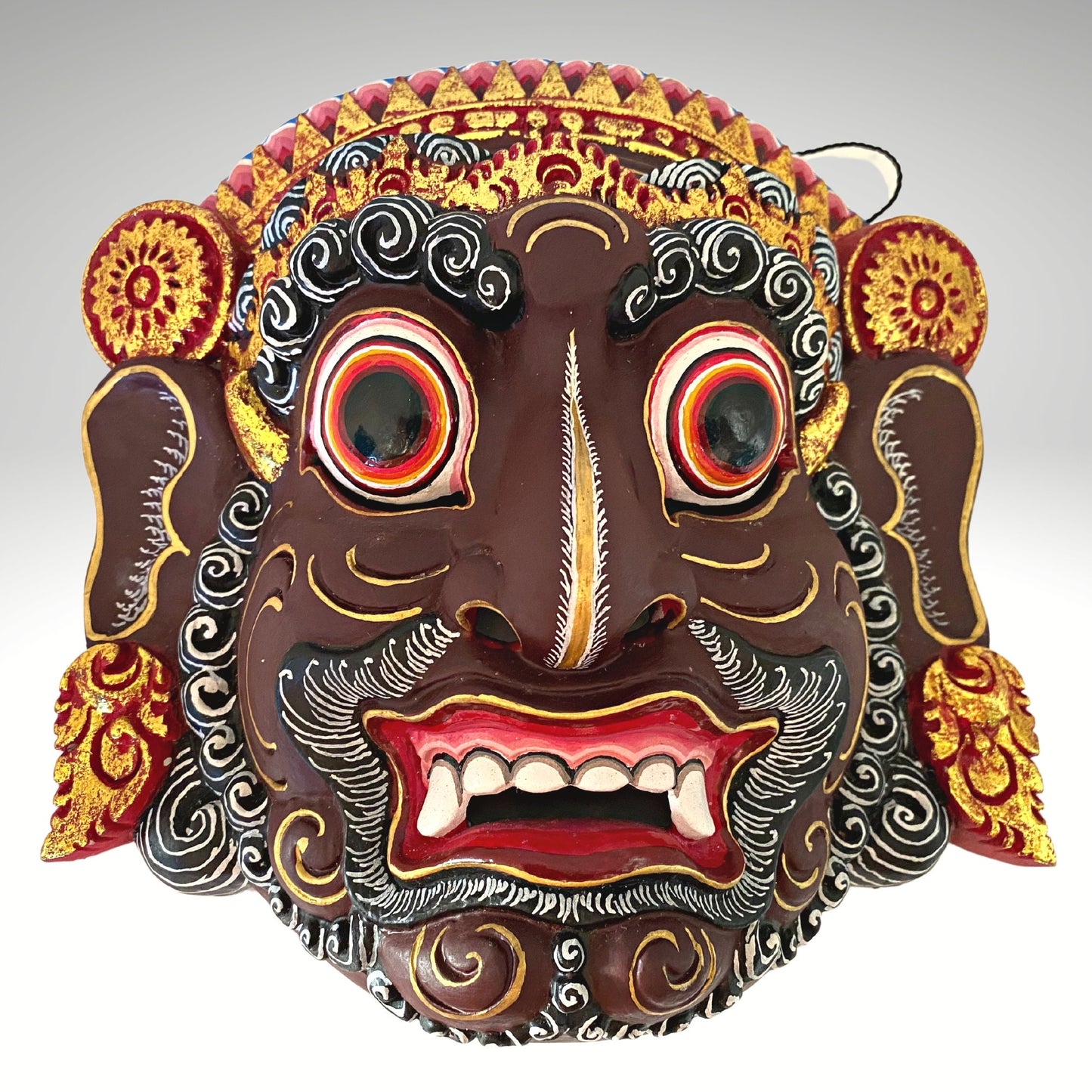 Balinese Mask Ravana Rakshasa Evil King Demon Hindu Bali Drama Mask Indonesian Folk Art Hand Carved Wood Carving OOAK